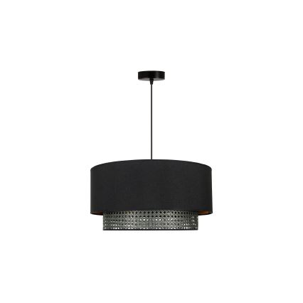 Duolla - Hängeleuchte BOHO RATTAN 1xE27/15W/230V d 45 cm schwarz