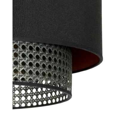 Duolla - Hängeleuchte BOHO RATTAN 1xE27/15W/230V d 45 cm schwarz