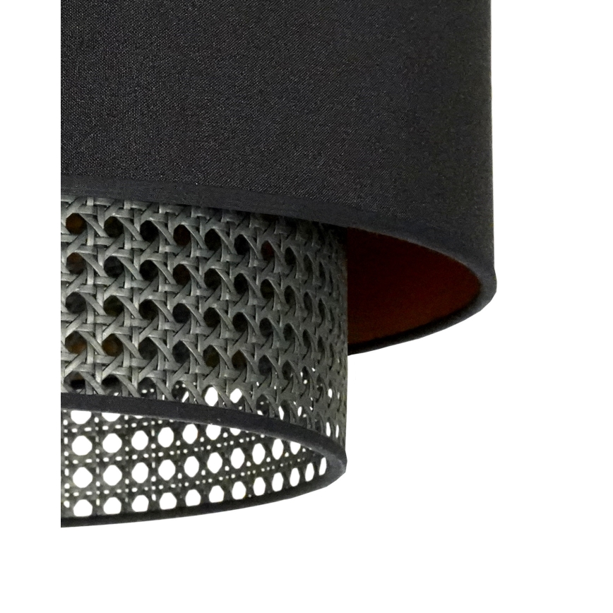 Duolla - Hängeleuchte BOHO RATTAN 1xE27/15W/230V d 45 cm schwarz