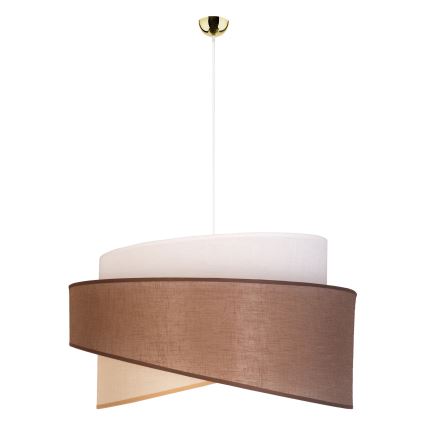 Duolla - Hängeleuchte BROOKLYN 1xE27/40W/230V d 50 cm braun/beige/weiß