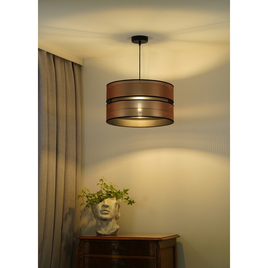 Duolla - Hängeleuchte COPPER SHINY 1xE27/15W/230V d 40 cm kupfern/schwarz