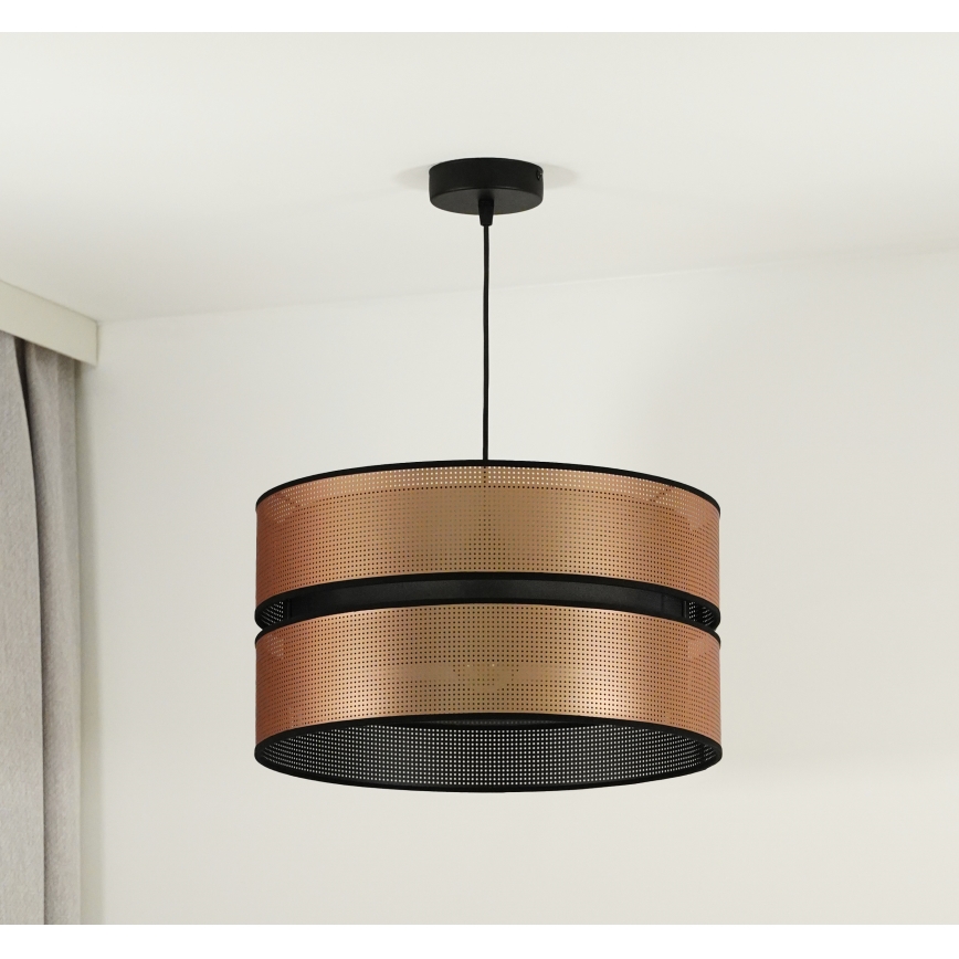 Duolla - Hängeleuchte COPPER SHINY 1xE27/15W/230V d 40 cm kupfern/schwarz