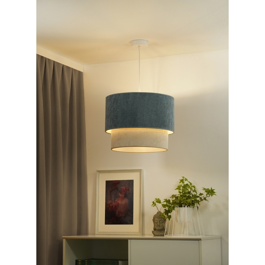 Duolla - Hängeleuchte CORDUROY 1xE27/15W/230V d 40 cm blau/beige