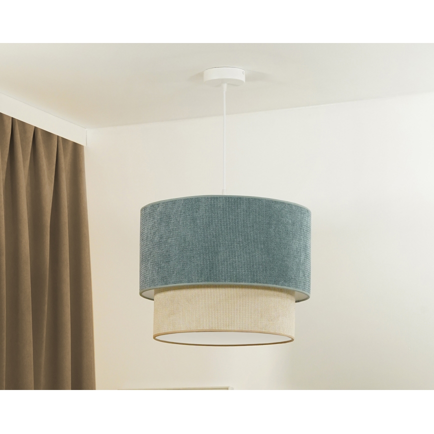 Duolla - Hängeleuchte CORDUROY 1xE27/15W/230V d 40 cm blau/beige