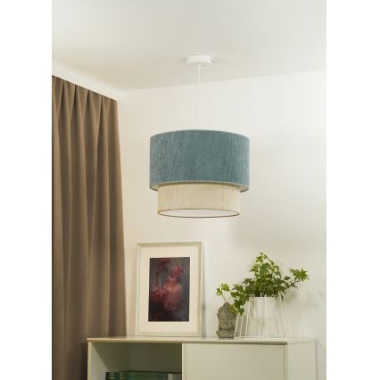 Duolla - Hängeleuchte CORDUROY 1xE27/15W/230V d 40 cm blau/beige