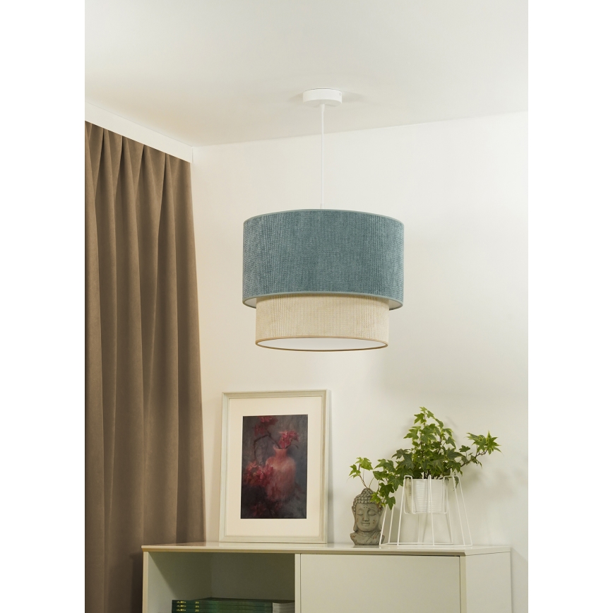 Duolla - Hängeleuchte CORDUROY 1xE27/15W/230V d 40 cm blau/beige