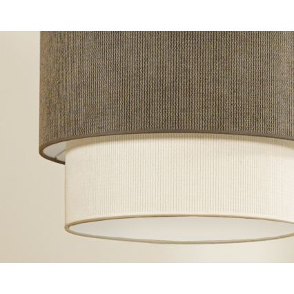Duolla - Hängeleuchte CORDUROY 1xE27/15W/230V d 40 cm braun/cremefarben