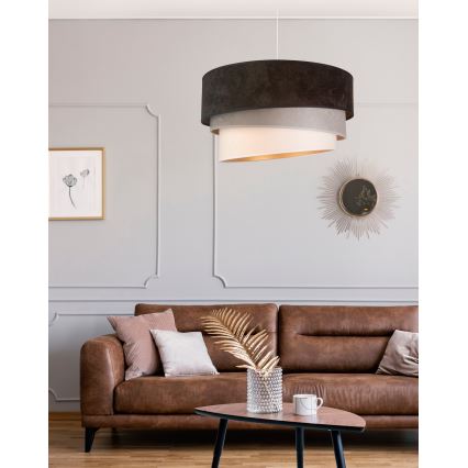 Duolla - Hängeleuchte DEVON 1xE27/40W/230V d 45 cm schwarz/grau/beige