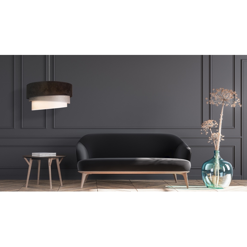 Duolla - Hängeleuchte DEVON 1xE27/40W/230V d 45 cm schwarz/grau/beige