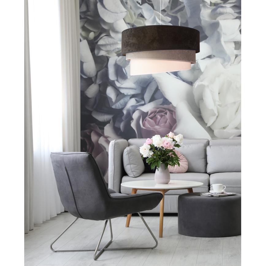 Duolla - Hängeleuchte DEVON 1xE27/40W/230V d 45 cm schwarz/grau/beige