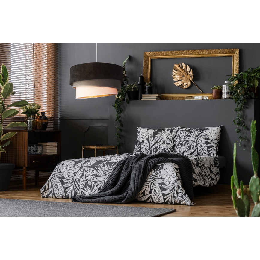 Duolla - Hängeleuchte DEVON 1xE27/40W/230V d 45 cm schwarz/grau/beige