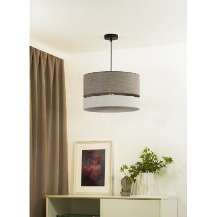 Duolla - Hängeleuchte DOUBLE 1xE27/15W/230V d 40 cm braun/grau