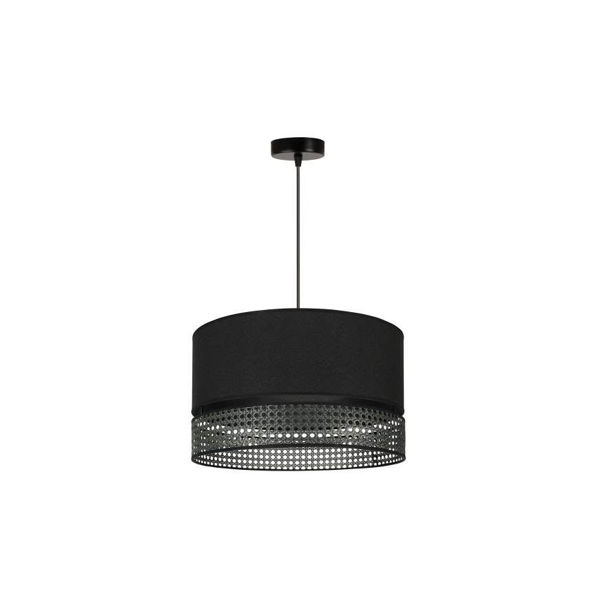 Duolla - Hängeleuchte DOUBLE RATTAN 1xE27/15W/230V d 40 cm schwarz