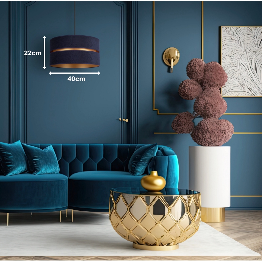 Duolla - Hängeleuchte DUO 1xE27/15W/230V d 40 cm blau/golden