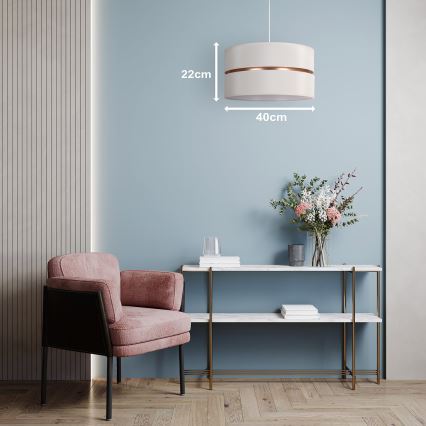 Duolla - Hängeleuchte DUO 1xE27/15W/230V d 40 cm cremefarben/golden