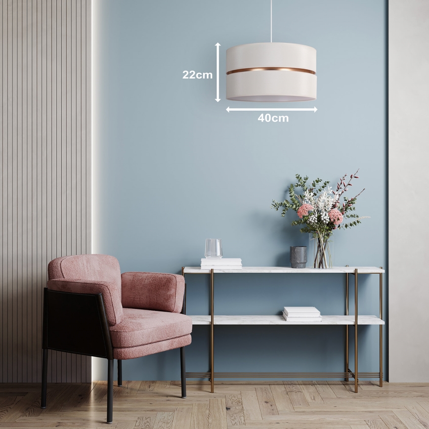 Duolla - Hängeleuchte DUO 1xE27/15W/230V d 40 cm cremefarben/golden