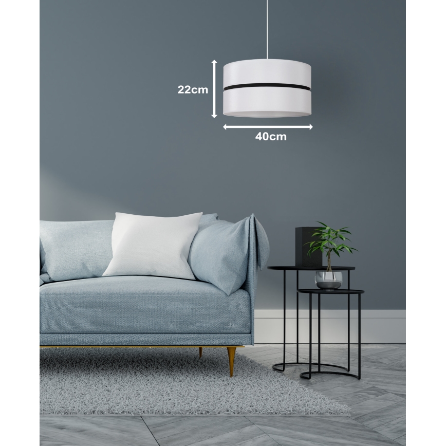 Duolla - Hängeleuchte DUO 1xE27/15W/230V d 40 cm weiß/schwarz