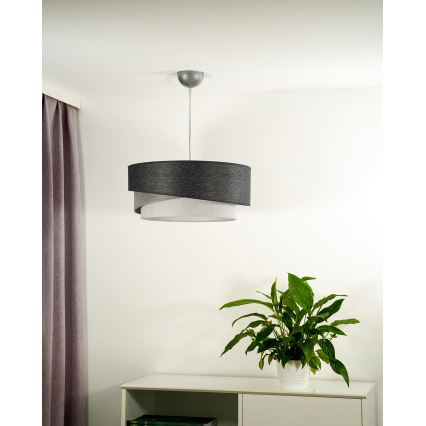 Duolla - Hängeleuchte KOBO 1xE27/15W/230V d 45 cm anthrazit/grau/weiß