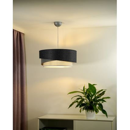 Duolla - Hängeleuchte KOBO 1xE27/15W/230V d 45 cm anthrazit/grau/weiß