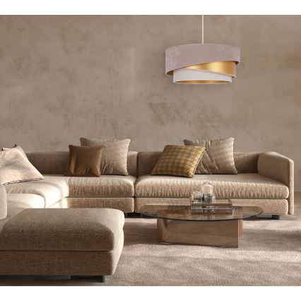 Duolla - Hängeleuchte KOBO 1xE27/15W/230V d 45 cm beige/golden/cremefarben