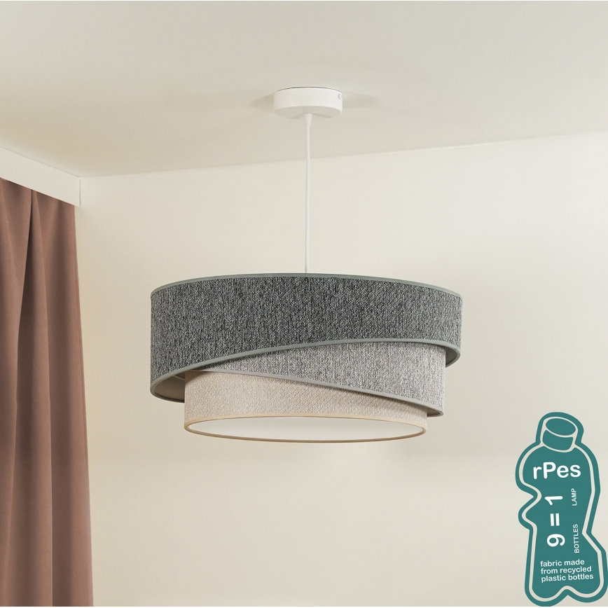 Duolla - Hängeleuchte KOBO ECO RECYCLING 1xE27/15W/230V d 45 cm grün/grau/cremefarben
