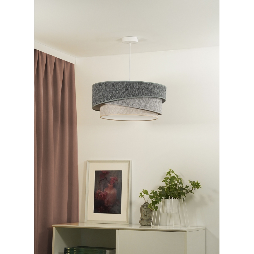 Duolla - Hängeleuchte KOBO ECO RECYCLING 1xE27/15W/230V d 45 cm grün/grau/cremefarben