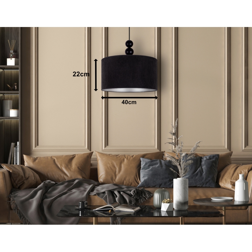Duolla - Hängeleuchte LYON 1xE27/15W/230V d 40 cm schwarz