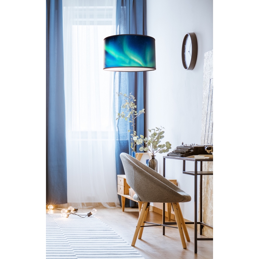 Duolla - Hängeleuchte PRINT M 1xE27/40W/230V d 35 cm türkisfarben