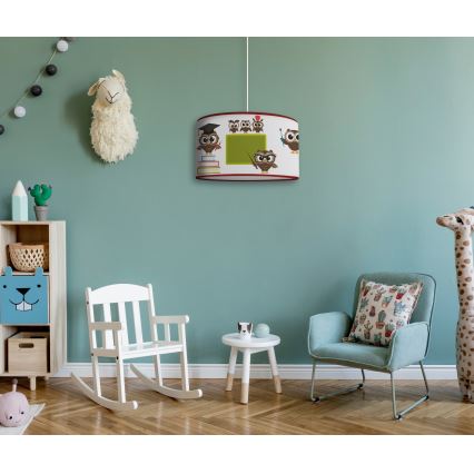 Duolla - Kinder-Hängeleuchte OWLS MULTI 1xE27/15W/230V d 35 cm