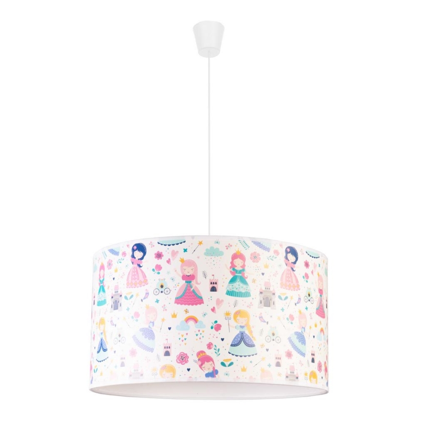 Duolla - Kinder-Hängeleuchte PRINT M 1xE27/40W/230V d 35 cm Prinzessinen