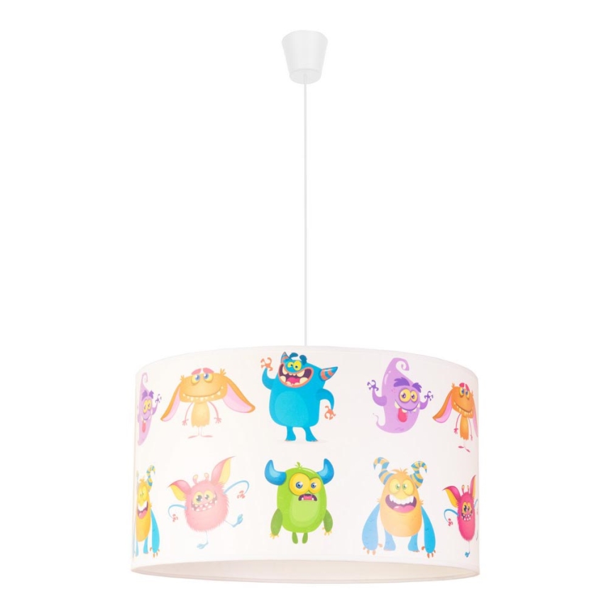 Duolla - Kinder-Hängeleuchte PRINT M 1xE27/40W/230V d 35 cm Trolle