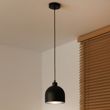 Duolla - Lampada a sospensione con cavo IRONLINE 1xE27/15W/230V Ø 17 cm nero
