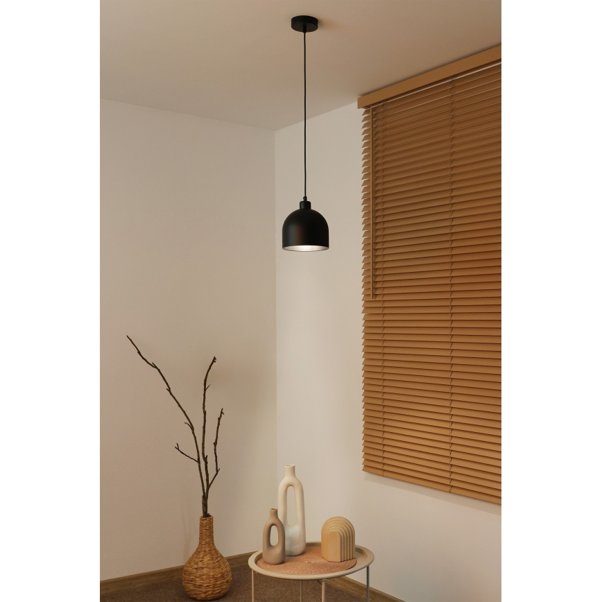 Duolla - Lampada a sospensione con cavo IRONLINE 1xE27/15W/230V Ø 17 cm nero