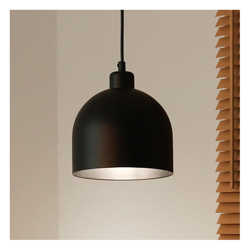 Duolla - Lampada a sospensione con cavo IRONLINE 1xE27/15W/230V Ø 17 cm nero