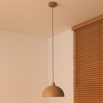 Duolla - Lampada a sospensione con cavo IRONLINE 1xE27/15W/230V Ø 27 cm beige/rame