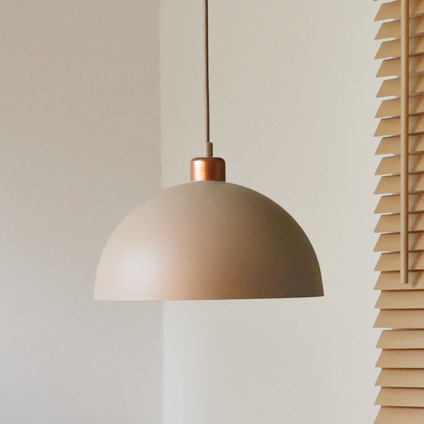 Duolla - Lampada a sospensione con cavo IRONLINE 1xE27/15W/230V Ø 27 cm beige/rame