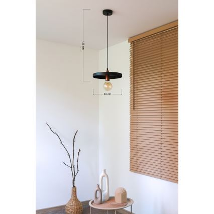 Duolla - Lampada a sospensione con cavo IRONLINE 1xE27/15W/230V Ø 30 cm nero/rame