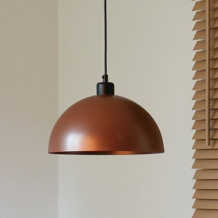 Duolla - Lampada a sospensione su cavo IRONLINE 1xE27/15W/230V Ø 27 cm rame/nero