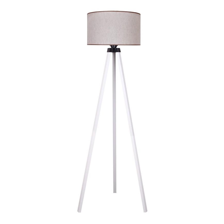 Duolla - Lampada con piedistallo 1xE27/60W/230V diametro 44 cm beige/bianco