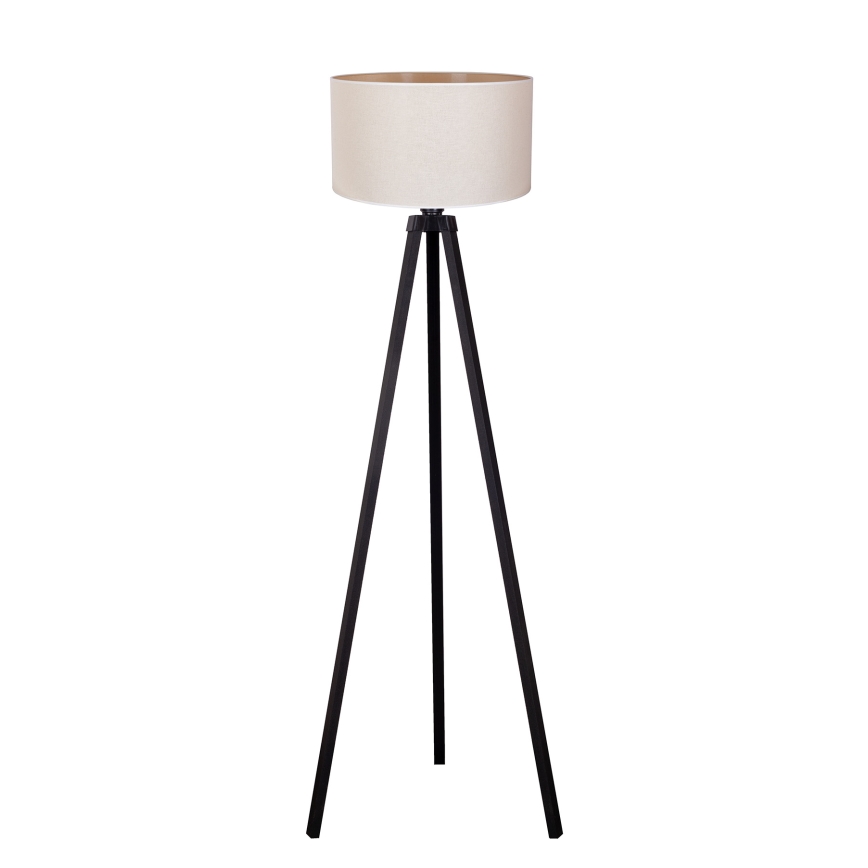 Duolla - Lampada con piedistallo 1xE27/60W/230V diametro 44 cm color crema/wenge