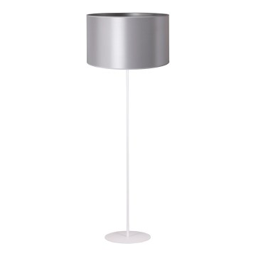 Duolla - Lampada con piedistallo CANNES 1xE27/15W/230V diametro 45 cm argento/bianco