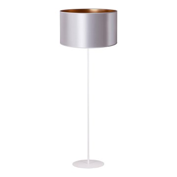 Duolla - Lampada con piedistallo CANNES 1xE27/15W/230V diametro 45 cm argento/rame/bianco