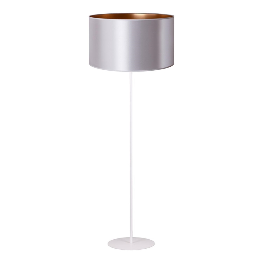 Duolla - Lampada con piedistallo CANNES 1xE27/15W/230V diametro 45 cm argento/rame/bianco