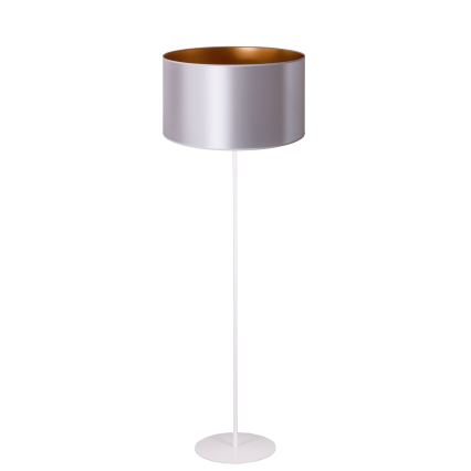 Duolla - Lampada con piedistallo CANNES 1xE27/15W/230V diametro 45 cm argento/rame/bianco