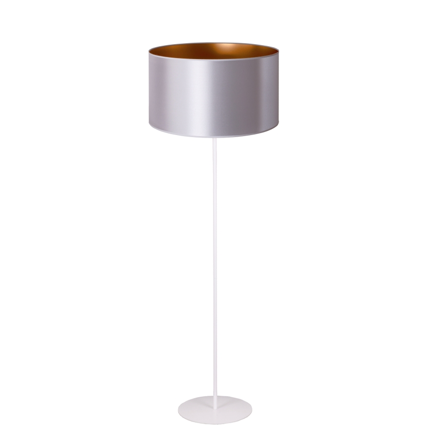 Duolla - Lampada con piedistallo CANNES 1xE27/15W/230V diametro 45 cm argento/rame/bianco