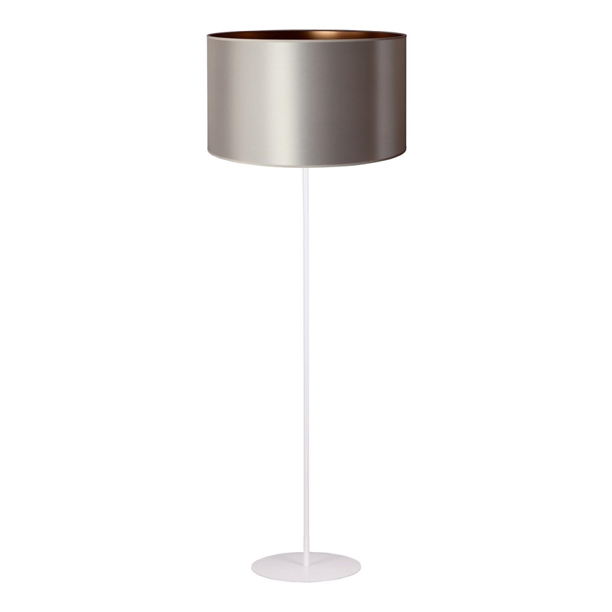 Duolla - Lampada con piedistallo CANNES 1xE27/15W/230V diametro 45 cm argento/rame/bianco