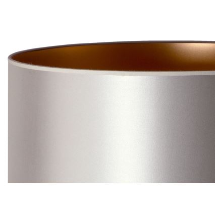 Duolla - Lampada con piedistallo CANNES 1xE27/15W/230V diametro 45 cm argento/rame/bianco