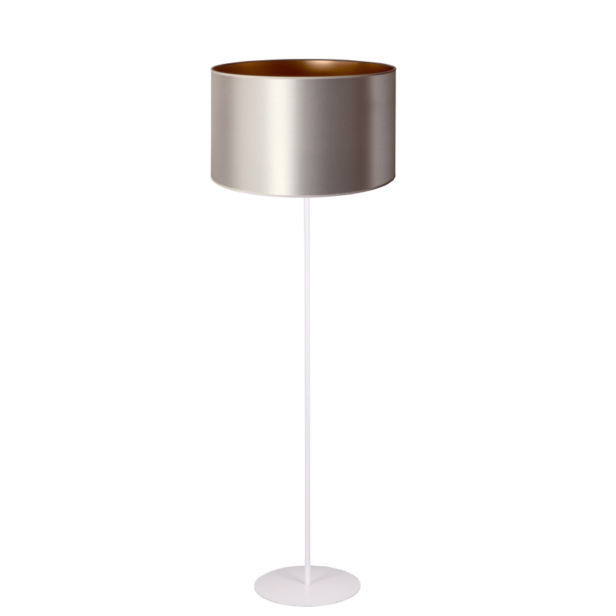 Duolla - Lampada con piedistallo CANNES 1xE27/15W/230V diametro 45 cm argento/rame/bianco