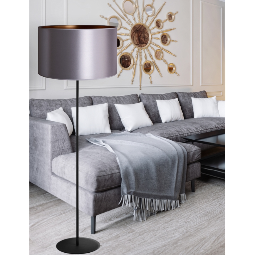 Duolla - Lampada con piedistallo CANNES 1xE27/15W/230V diametro 45 cm argento/rame/nero