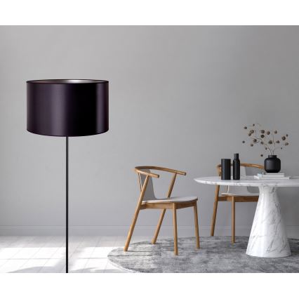 Duolla - Lampada con piedistallo CANNES 1xE27/15W/230V diametro 45 cm nero/argento